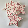 Pendentif en bois de noël 10 pcs/lot blanc rouge en bois arbre de noël ornement ange neige cloche wapiti étoile décorations de noël pour la maison
