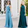 Summer Szyfonowe Druhna Suknie Dwa Kawałki Koronki W górę Dna i Top Kobiety Siostra Czeski Boho Wedding Event Wear Druhna Maxi Suknie