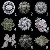 Broches diferentes do broche do cristal de rocha do chapeamento de prata dos acessórios do broche do ramalhete do casamento do estilo