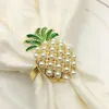 gold silver pineapple with pearls napkin ring wedding holiday decoration family candlelight dinner napkin holder LX7845