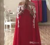 Czerwony granatowy Dubaj Arabski Arabski Nowy przybycie w rozmiarze Suknie wieczorowe z okładami koronkowe zakładki Długość podłogi sukienka wieczorna