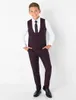 Paisley de Londres Bourgogne Slim Fit Tuxedo Bourgogne Boy costumes Formal Dîner Tuxedos Petit garçon Groomsmen Enfants pour Wedding8670571