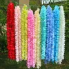 1M Long Artificial Silk Flowers Wisteria Vine Rattan 20 Colors Fake Flower Table Centerpieces Wedding Decoration Supplies Garden Wall Flowers