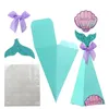 Ganze 20 stücke Kreative Blaue Meerjungfrau DIY Hochzeit Party Favor Süßigkeiten Schokolade Box Pappe Halter Event Banquate Dekoration Su3997767