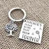 Teacher's Day Letter Stainless Steel Women Men Keychains Couple Lover Key Chains Key Ring Promotion Celebration Gift