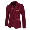 Blazer homme automne hiver décontracté velours côtelé mince à manches longues haute qualité costume veste hauts hommes manteau chemisier