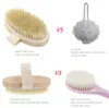 Peau sèche corps cheveux doux brosse à poils naturels bain en bois douche brosse à poils SPA brosse corporelle sans poignée cornée Clean9513025