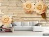 Aangepaste Foto Behang Muurschilderingen 3D StereoscopicBeautiful Romantisch Rose Sieraden Woonkamer Woonkamer TV Achtergrond Muurdocumenten Home Decor