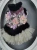 vêtements pour chiens faits à la main robe pour animaux de compagnie fleurs gemmes manteau de laine chats caniche maltais259p