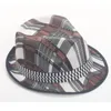 2020 Summer Paper Polyester Short Roll Brim Jazz Hat Women Plaid Decor Bowler Hats Men Panama Beach Cap Parent-child Hat