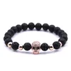 2018 femmes hommes 8mm lave Logan diffuseur Bracelet charme noir Taro pierre naturelle Yoga perle Bracelet bijou 269G