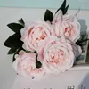 5 رؤساء محاكاة الفاوانيا زهرة الرأس خلفية الزفاف جدار الديكور الحرير الاصطناعي الزهور الزهور الفاوانيا باقة