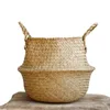 Vävd sjögräskorg Tote Belly Basket For Storage Tvätt Picknick Plant Pot Cover Beach Bag2408