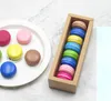 Scatole per macaron in carta kraft bianca/marrone di 2 dimensioni Scatole per biscotti da forno con finestra in PVC trasparente SN4451