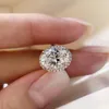 Mode- Zilveren Topkwaliteit Parijs Design Ring met 3Ont Grote Ovale Diamond Decorate Charm Dames Sieraden Gift Gratis Verzending PS6416