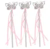 Magicgem Butterfly Fairy Wand for Girls - Pink/Blue Ribbon Vestermers ، Prop Assume Dressure Prop مع Princess Smink