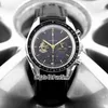 New Apollo 11 50th Anniversary 310.20.42.50.01.001 VK Quartz Chronograph Mens Watch Black Dial Couro Ouro Preto Strap Cronômetro E02d4