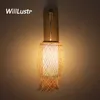 Pastoral Handmade Bamboo Wall Light Chinese Style Lantern Lamp Aisle Staircase Foyer Doorway Corridor Cafe Creative Wood Sconce