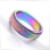 Golden rainbow rotating rings retro mens frosted Couples ring jewelry women engagement for woman dropship