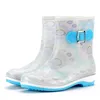 Hot Sale- cute rain boots winter warm half boots casual big size 36-41 waterproof jelly rubber shoes slip on ladies female work footwear