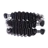 Brasilianska jungfruliga hårförlängningar Deep Wave 3 -buntar med 360 spetsar med babyhår före plockade mänskliga hårbuntar3110630