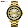 Curren Watches For Men Military Quartz Watch Unique Design Dial Rostfritt Steel Band Clock Male Wristwatch Relogio Masculino3274