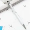 NEW Little Crystal Ball Ballpoint Pen Creative Pilot Stylus Touch Pen With Bling Pendant Writing Stationery Office School Student Gift