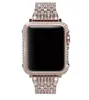 Luxo Handmade Bling Diamond Crystal Case Bezel e Band Substituição para Apple Watch Series 4 3 2 1 38mm 40mm 44mm 42mm
