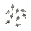 100pcs bouquet fiore antico ciondoli argento pendenti reperti di gioielli fai -da -te per gioielli che producono orecchini da collana bracciale 11*22mm
