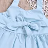 DHL Gratis Frakt Baby Girls Kläder Rosa Solid Top Bow Tassels Korta Barnkläder Toddler Sets Outfits Fashion Billiga Satser BY0826