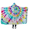 Coperta con cappuccio girasole Coperte in pile con stampa leopardata Adulti Bambini Morbidi e caldi Mantelli Sherpa Asciugamano da picnic da viaggio 13 stili GGA2586