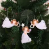3pcs 크리스마스 비행 하얀 천사 인형 크리스마스 트리 매달려 펜 던 트 장 장식 장식 어린이 새해 선물