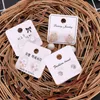 100pcs/lot 4x4cm White Color Paper Different Design Colorful Earrings/Ear Stud Card Jewelry Display Hang Tag Label Printing