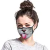 Karikatür Anti-Dust Pamuk Ağız Yüz Bayrak Leopar Siyah maskeleri Moda 3D Baskı Pamuk maskeler giyen Unisex Cycling Maske