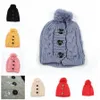 Мода Женщины Теплый Вязаный Hat Мода зима Кнопка защиты слуха Twisted Beanie Cap Открытый Soft лыжную шапочку товары для вечеринок 7styles RRA2098
