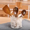 Sopa Ramen madera cucharas de cocina japonesa espátula de madera de teca de madera para freír arroz condimento cucharas antiadherente Pan Espátula