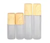 Frosted Clear Glass Butelki Butelki Fiolki z metalową kulą rolkową i ziarna ziarna ziarna Cap do perfum Essential Oil 5ml 10ml