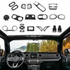 Accessori interni kit interni in fibra di carbonio ABS Decorazione rivestimento rivestimento per Jeep Wrangler JL 18+ 23 pezzi Accessori interni