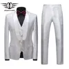 Plyesxale Collo a scialle Sposo Abito da sposa Bianco Moda 3 pezzi Banchetto Prom Party Suit per uomo 2020 Gentleman M-6XL Q1008