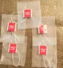 Pyramid Tea Bag Filters Nylon TeaBag Single String With Label Transparent Empty Tea Bags