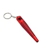 Nice Colorful Mini Aluminum Alloy Smoking Tube Easy Clean Portable Keychain Innovative Design Finger Key Ring High Quality Pipe DHL Free
