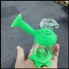 Mini 50mm Silikonglasbongs montieren Duschkopf Perc Rauchen Wasserpfeife Öl Dab Rigs Wasserpfeifen Leicht zu reinigende Bongschale Kleine Rohre