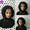 180 Dichte 24 Zoll Box Braids Lockige Perücke Häkelgeflecht Synthetische Lace-Front-Perücke Flechthaar Spitzenperücke für schwarze Frauen