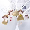 Decorazioni natalizie Decorazione Bellissime paillettes Bambole d'angelo Appese Regalo per bambini Giocattolo Artigianato Ciondolo albero per decorazioni per feste di anno1