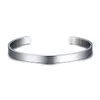 Personlig hemlig meddelande Kvinnor Manschett Armband Handstämplad Bangle i silverfärg Anpassad present 6mm B-304-Mg