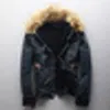 Roupas de lã Collar Men Denim Jacket Brasão Men Outwear Fur Denim jaqueta grossa quentes roupas Plus Size S-4XL jaquetas masculinas