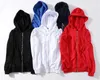 Mode Zipper Hommes Hoodies Sweats Lâche Casual Hommes Manteau Coton Solide À Capuche Noir À Capuche Hommes / Femmes Vêtements streetwear