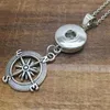 Itens de moda-y prata antiga Náutico Compass botão Snap coberto colar de pingente de moda DIY Jóias para as mulheres K189
