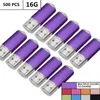 Wholesale Bulk 500PCS 16GB USB Flash Drives Rectangle Flash Pen Drives Memory Sticks Thumb Storage for Computer Macbook LED Indicator U Disk