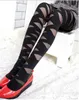 Meias primavera e outono listras personalidade cinta cruzada moda meia-calça meias amarradas WY363272l